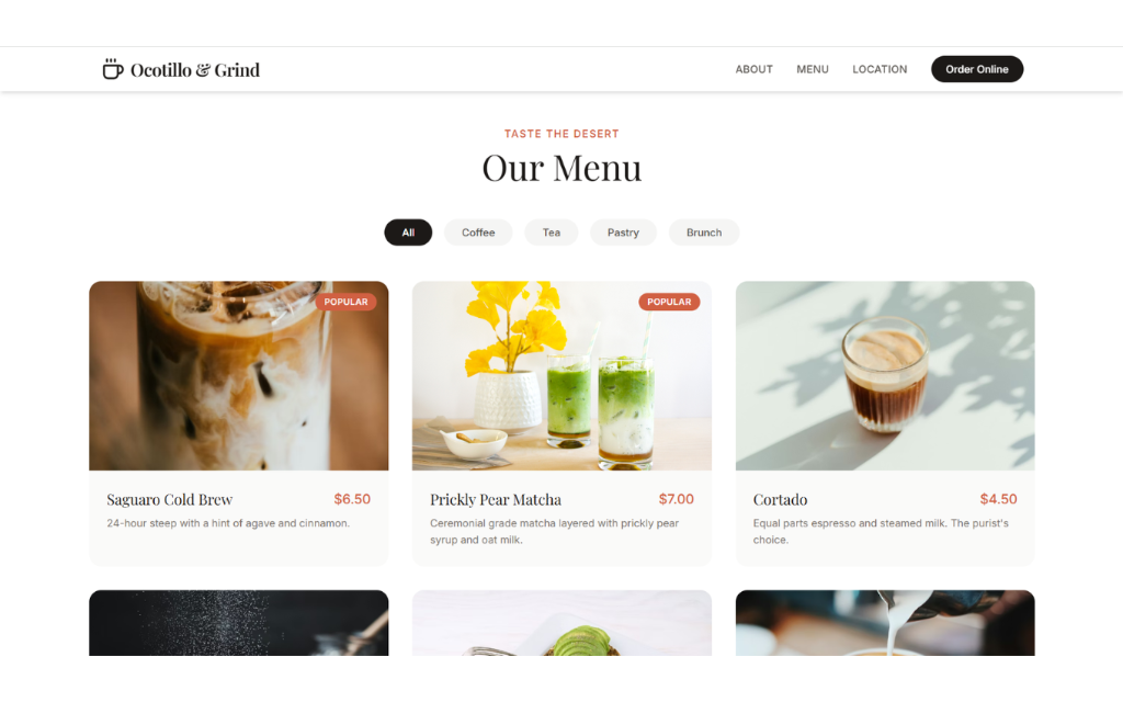 Ocotillo & Grind - Coffee shop